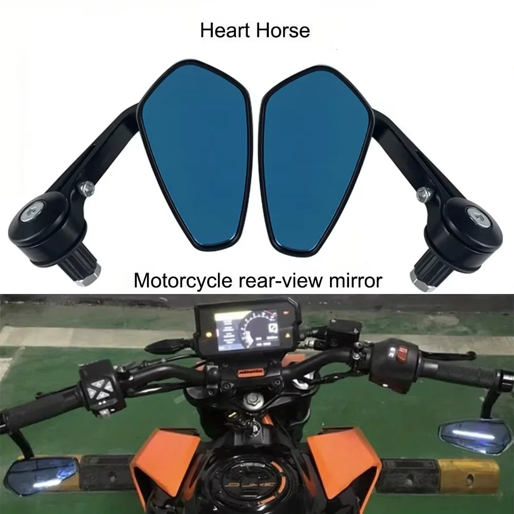 

Motorcycle Handle Bar End Mirror 7/8" 22 mm Side Rearview Mirrors Custom Smoke Blue Lens For Ducati BMW Honda Suzuki Kawasaki