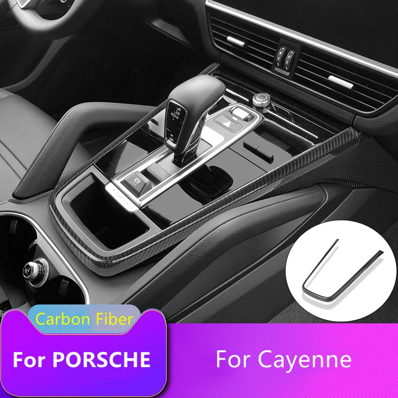 

Отделка салона автомобиля для Porsche Cayenne, аксессуары, искусственное волокно, Декоративная полоса управления, крышка рамы панели шестерни