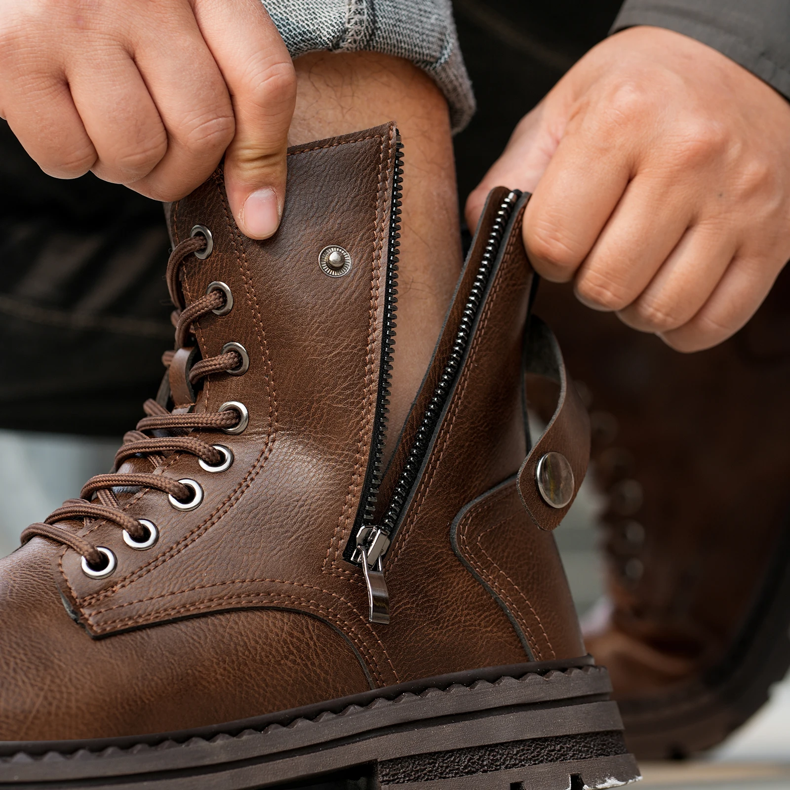 Waterproof Safety Boots Men Winter Steel Toe Work Boots Anti-smash Stab-resistant Safety Shoes New Steel Toe Shoes Outdoor