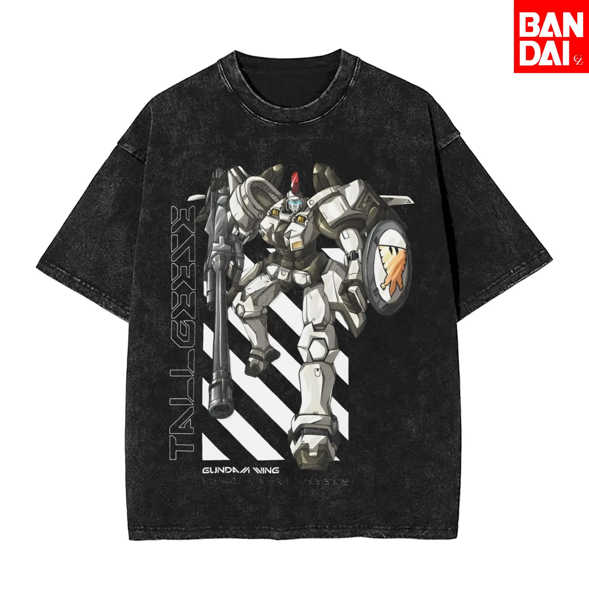 

Gundam Wing Tallgeese Oz-00ms T Shirt Men 2026 Summer Vintage Acid Wash Oversized Tee 90s Mecha Streetwear Harajuku Y2k