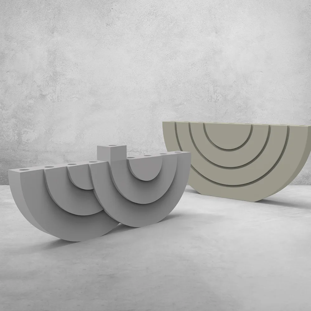 

Handmade Concrete Hanukkah Menorah Silicone Mold，9-hole Candlestick Molds ，Unique Chanukah Jewish Gifts，DIY Molds