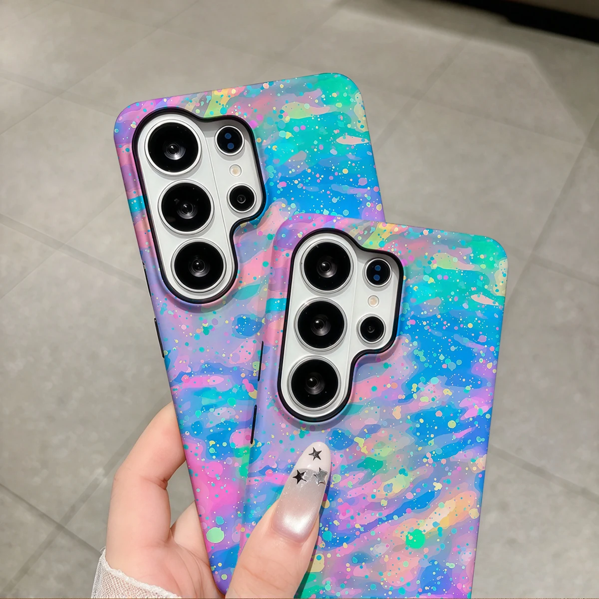 Pastel Nebula Phone Case For Samsung Galaxy S26 S25 Ultra S24 S23 Plus Hard Shock‑Absorption 2-in-1Protective Cover