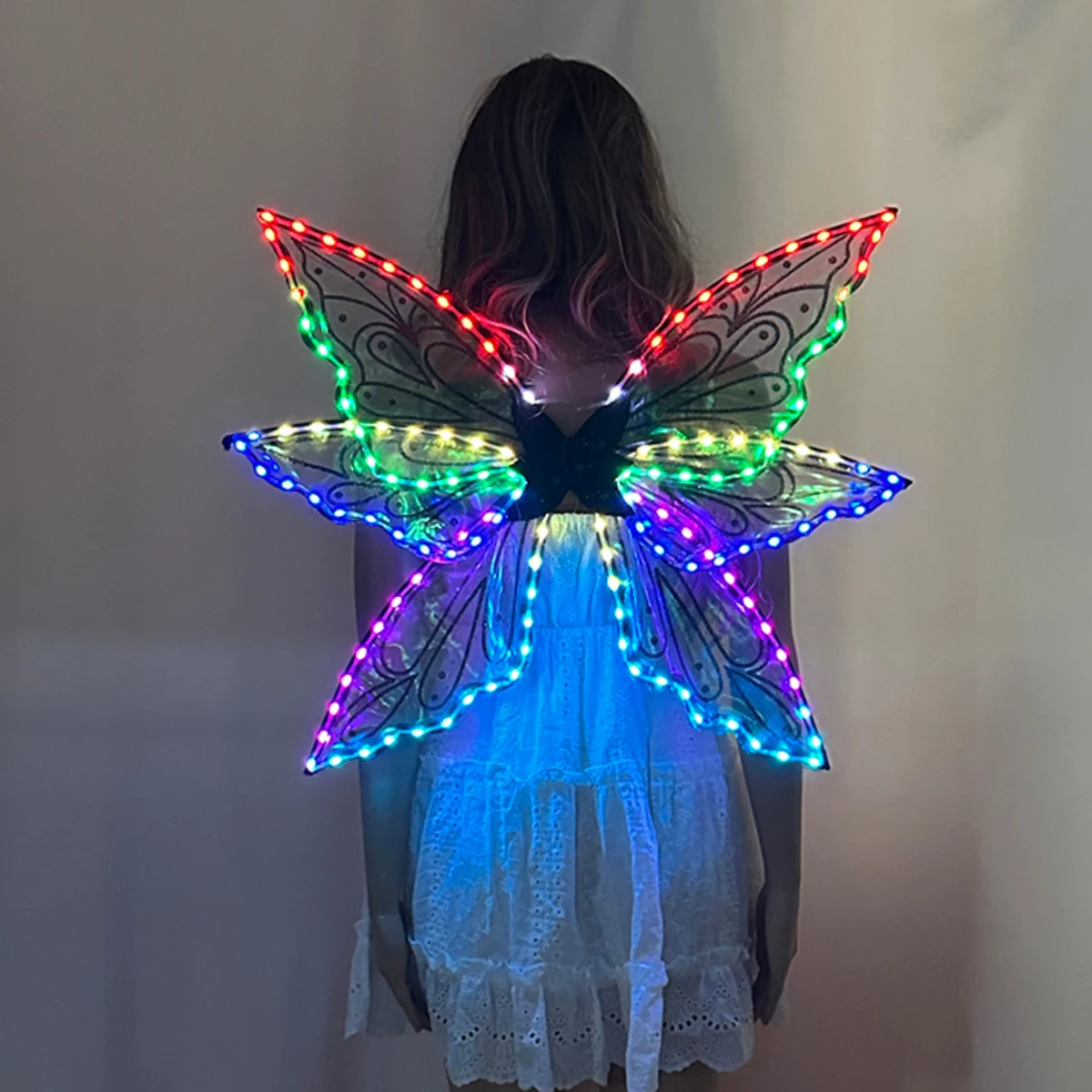 Nowatorski prezent: skrzydła LED wróżki dla dziewczynki, skrzydła motyla LED, strój do tańca, świecące skrzydła anioła, kostium na występy sceniczne.