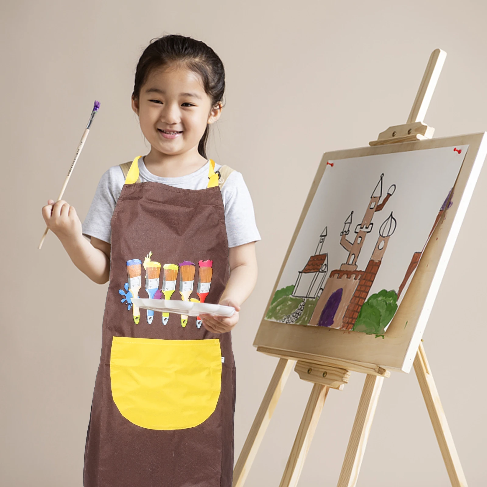 

2pcs Waterproof Painting Aprons Pvc Coated Kids Art Apron Cooking Bbq Reusable Easy Clean Stain Resistant Adjustable Strap