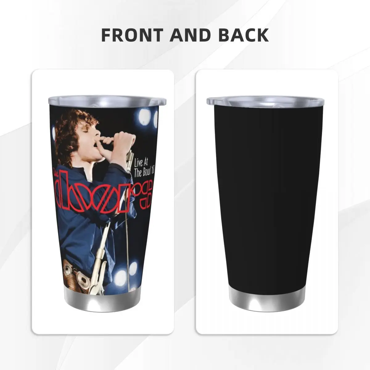 Jim Morrison Insulated Tumbler with Straws The Doors Gate Rock Band Vacuum Thermal Mug Outdoor  Thermos Bottle Cups, 20oz