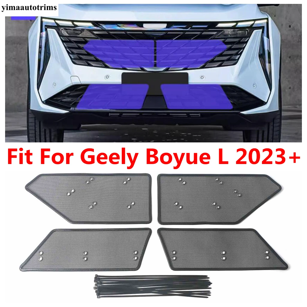 Car Front Grille Insect Net Screening Insert Mesh Protection Dust-Proof Exterior Kit Accessories Fit For Geely Boyue L 2023 2024