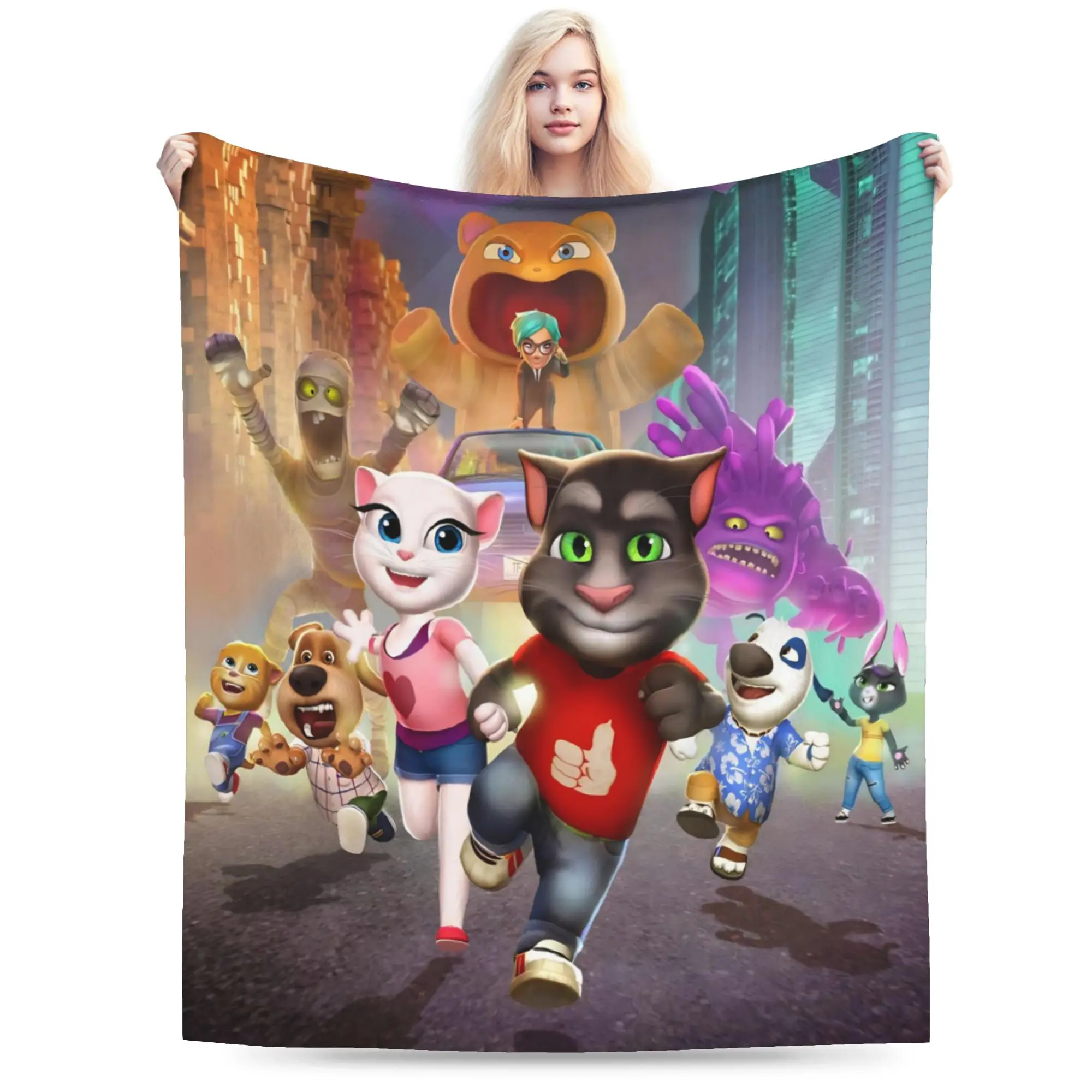 New Arrival T-Talking T-Tom And F-Friends Blankets Super Soft Flannel  Comfortable Throw Blanket Machine Washable