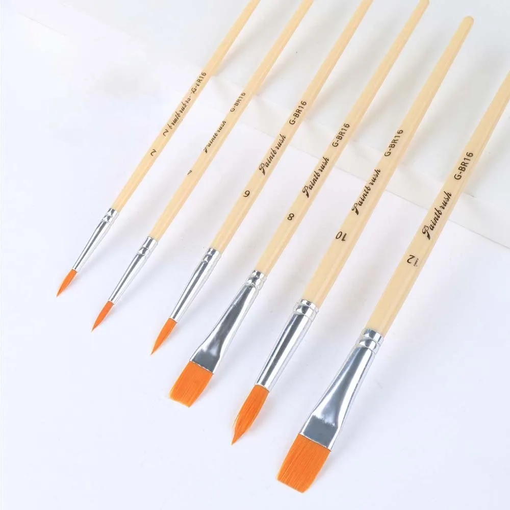12pcs Soft Fiber Paint Brush Set Plastic Soft Grip Nylon Painting Pen Lightweight Classical Hook Line Pen Landscape Painting