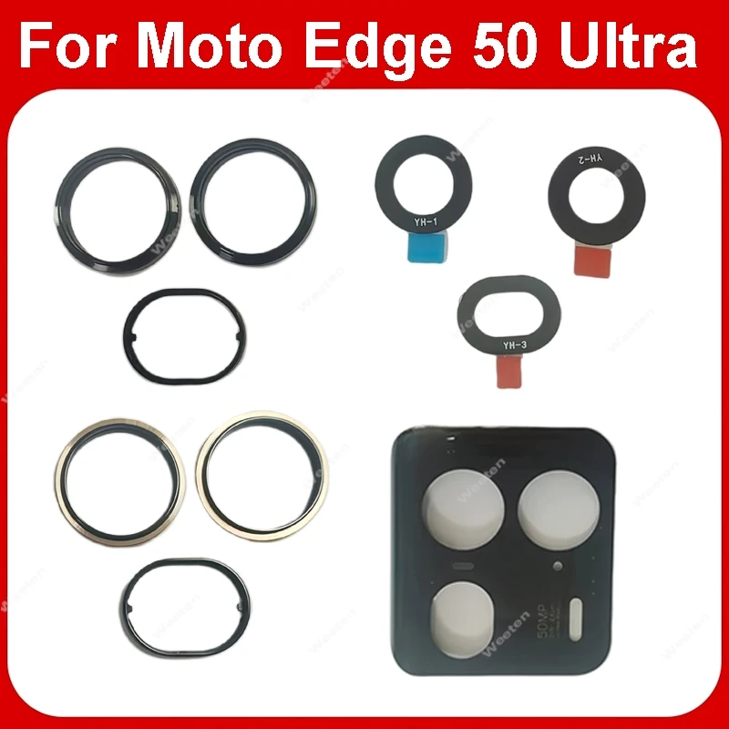 Cadre de lentille en verre pour caméra arrière Moto Edge 50 Ultra X50 Ultra, support de protection de lentille en verre, pièces de rechange
