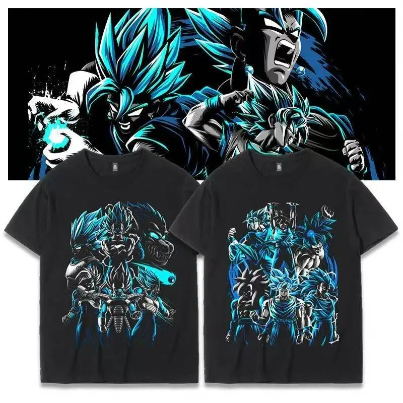 

Dragon Ball Sports GYM Super Saiya Hip Hop Sports Fitness Casual Summer Loose Men's T-shirt Top Girls T-shirt Couple