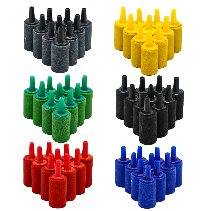 2/5/10pcs Aquarium Cylinder Shape Air Stone Mineral Bubbles Release Fish Tank Punp Airstone Aeration Aerator Accessories