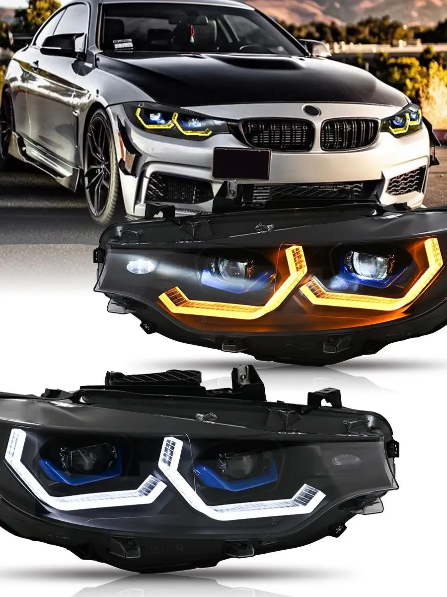 LED-Projektorlinsen-DRL-Scheinwerferbaugruppe für BMW 4er Serie F32 F36 F80 2013-2015 Xenon 2016-2020 LED-Scheinwerfer