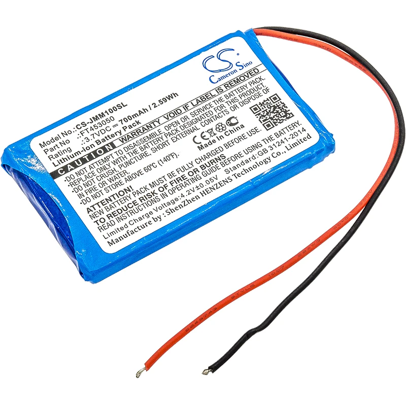 

Li-ion Speaker Battery for JBL, 3.7V, 700mAh , Compatible Models: Clip+, Micro, Micro Wireless 2013, Synchros E40BT