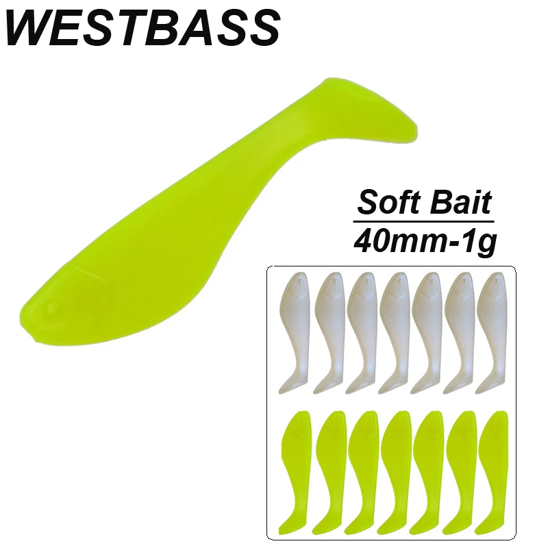 WESTBASS 8PCS Soft Swimbaits 4cm-1g Silicone Fishing Lures Rubber Baits Wobbler cebos suave Weicher Köder gummifische leurre