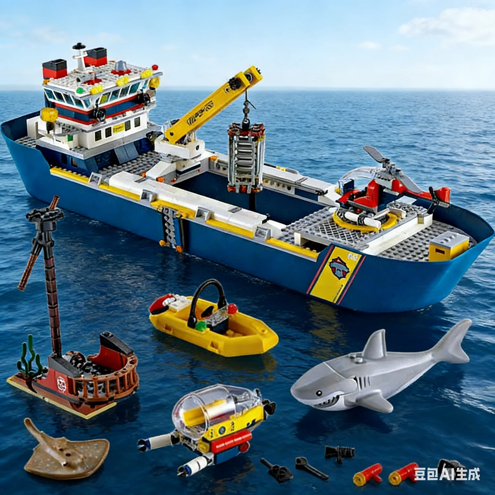 

745 шт. новый круизный корабль морской исследовательский корабль строительные блоки модель 60266 научная и технологическая лодка для детей рождественские подарки