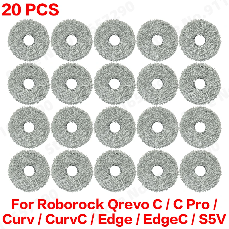 Roborock Qrevo C/C Pro/Curv/CurvC/Edge/EdgeC/S5V Kompatibles Haupt- und Seitenbürsten-Set, Wischtücher, Staubbeutel & Filterset