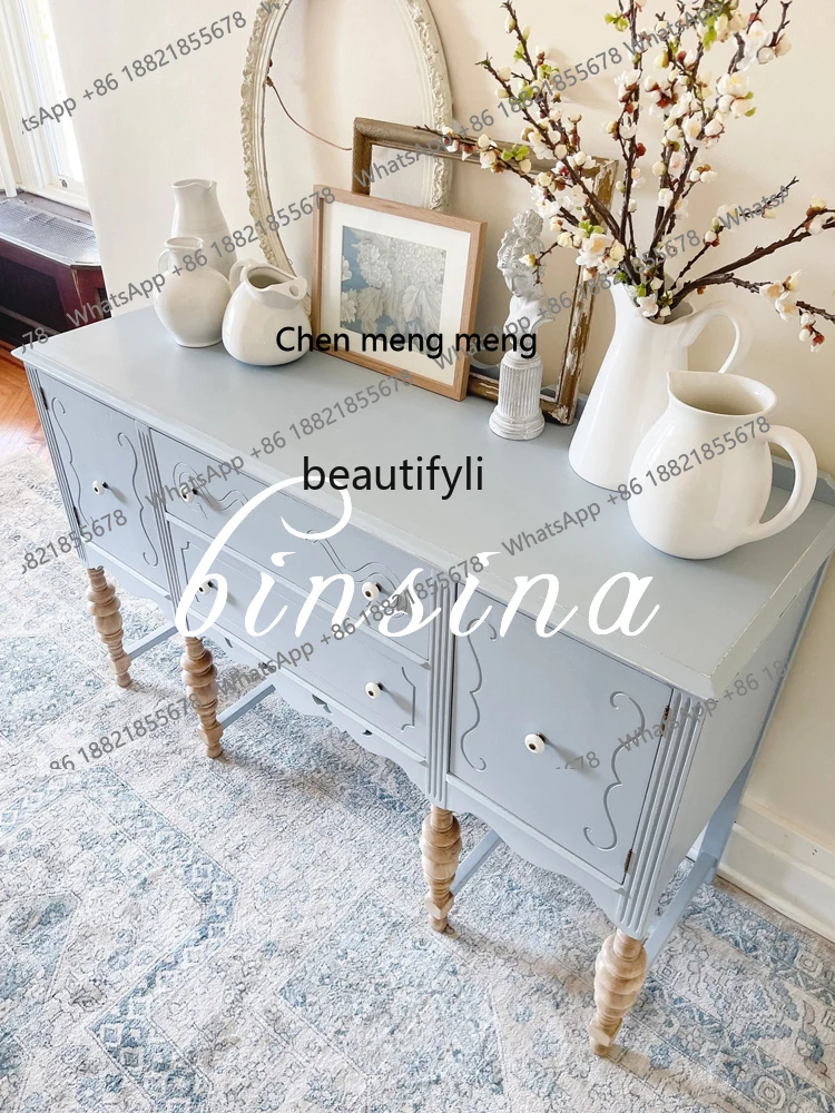 ] Neoclassical Chest of Drawers/Solid Wood Painted/Multifunctional Lockers/Storage Cabinets/