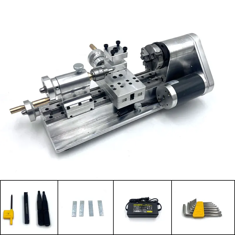 Miniature Exquisite Homemade Small Lathe Engine Model DIY Lathe Engine Desktop Toy