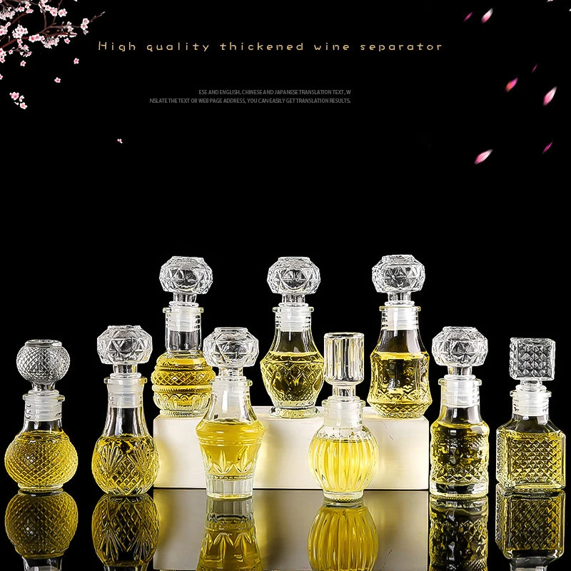 1Pcs 50ml Transparent Small Empty Spirit Whisky Wine Bottle Mini Glass Alcohol Liquor Bottles With Screw Cap  Decanter