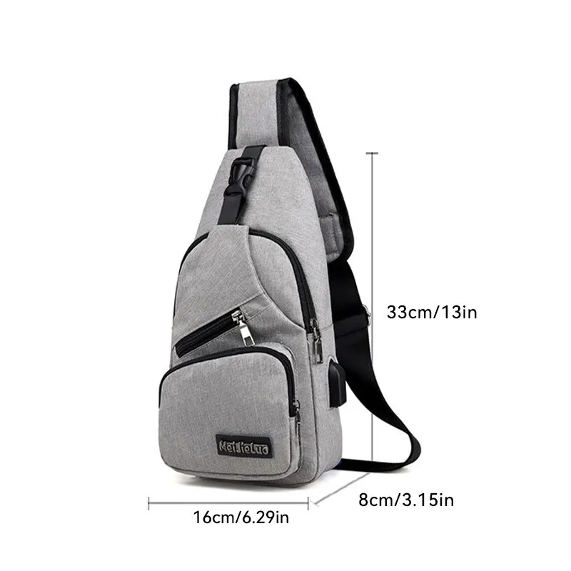 New Multifunctional Crossbody Bag Usb Charging Leisure Sports Large Capacity Chest Bag For Men