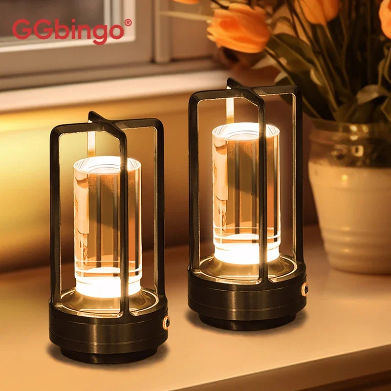 GGbingo Kabellose LED-Tischlampe Stimmungsvolle Schreibtischleuchte Outdoor-Camping-Atmosphärenbeleuchtung Café-Dekoration Nachtlichter