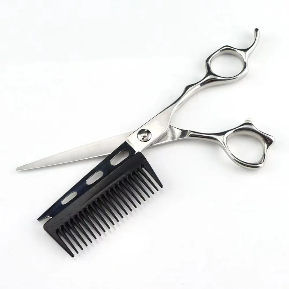 NEW Professional JP440c steel 6 \'\' 2 in 1 hair scissors with comb haircut barber makas hair cutting shears hairdresser scissors