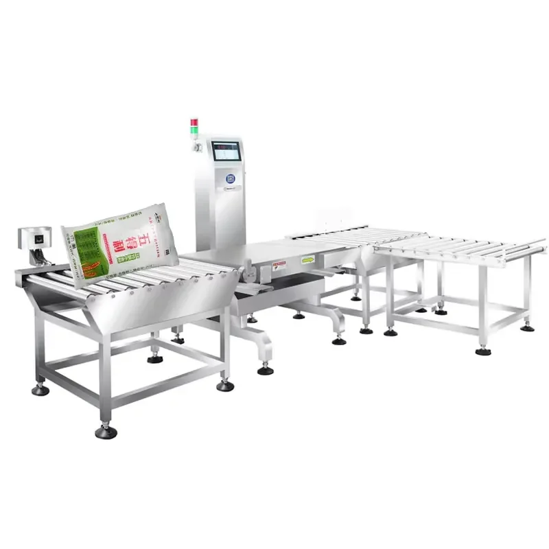 Dynamic Capacity Weight Checker Machine Cartons Crates Conveyor Belt Wide Range Weight Checker