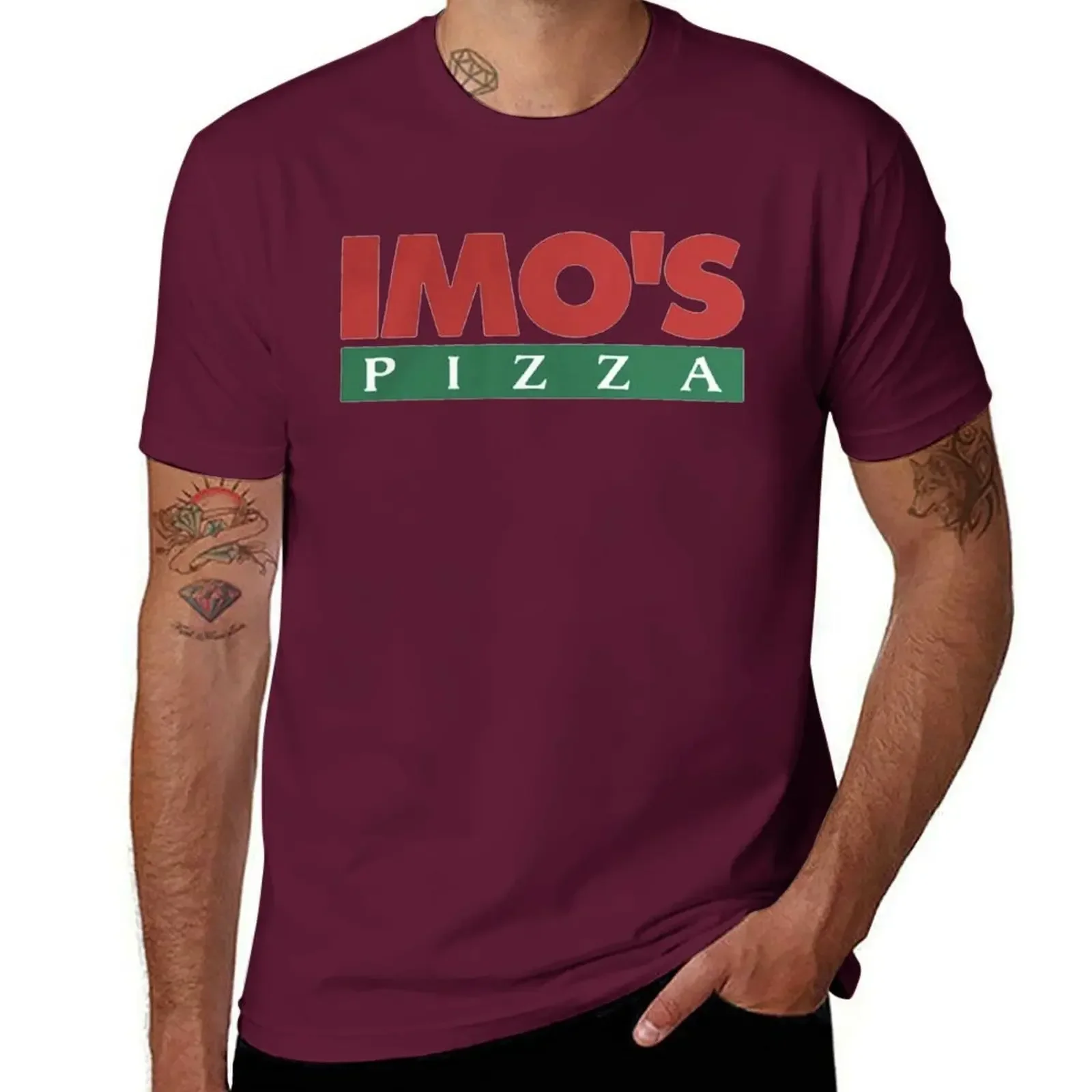 IMOs Pizza-Camiseta de diseño para hombre, ropa de calle, camisetas lisas de talla grande, camisetas gruesas