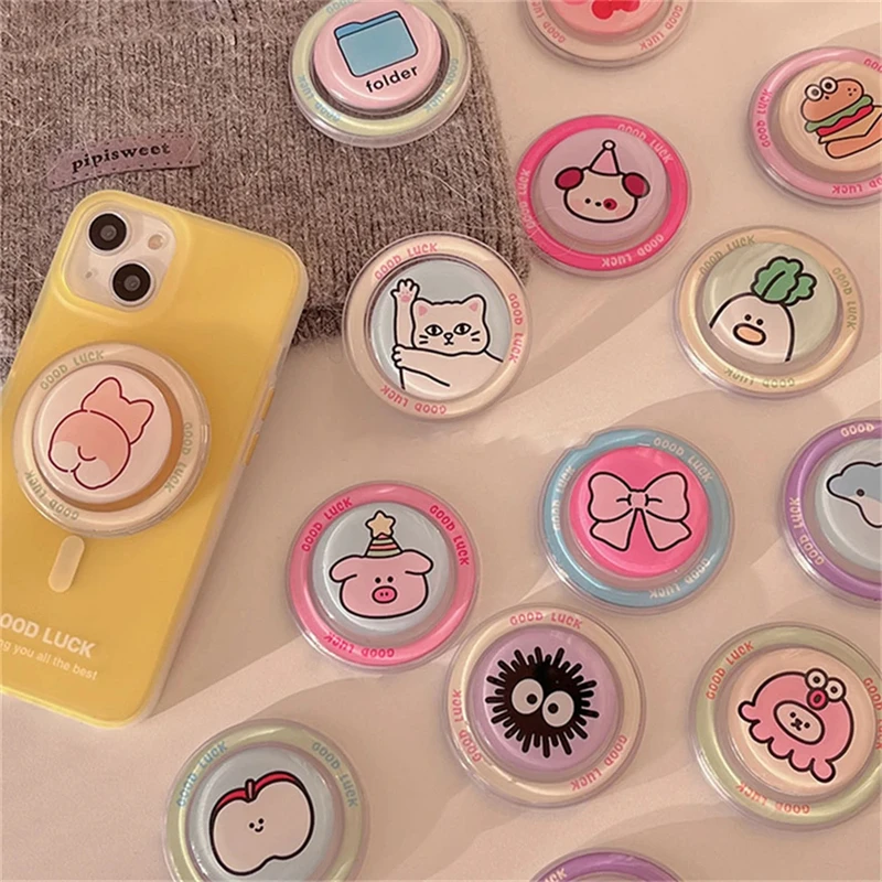 Corea Cute 3D Cartoon Animal supporto magnetico supporto divertente presa del telefono Tok per iPhone staffa staccabile per supporto telefonico