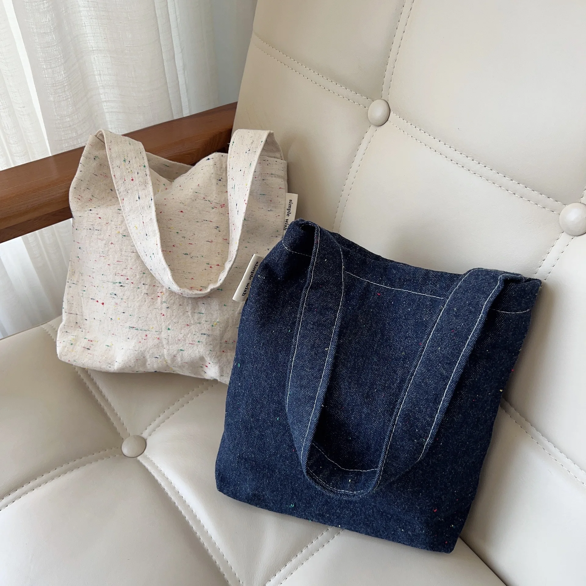 Bolso vaquero Bolso de hombro pequeño Bolso de mano Bolso para teléfono móvil Bolso de algodón para caminar Literatura y versátil