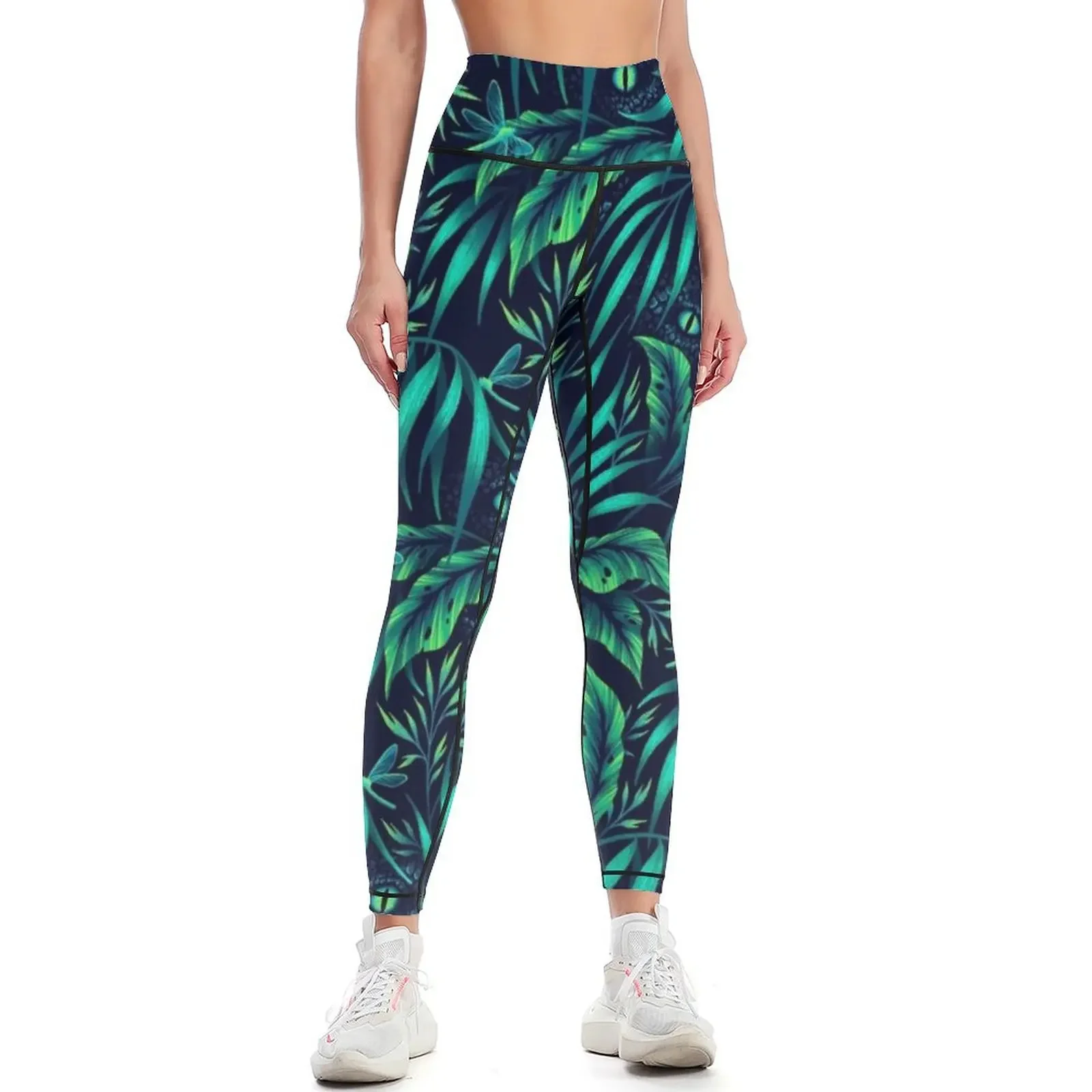 

Jurassic Jungle - Emerald Green Leggings sportswear for gym gym clothing Sports female Women's sports pants Womens Leggings