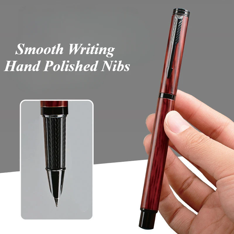 2024 New Wingsung 9026 Wood Artwork Fountain Pen Bent Curved and Straight Nib 0.5MM 0.7MM  School Students Ofiice Writing Gift