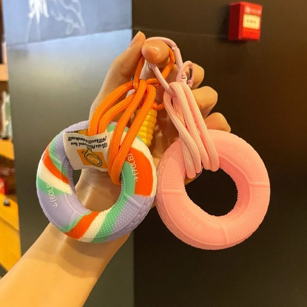Portable Silicone Hand Trainer Keychain 6 Colors Available Compact Size Finger Gripper Ring Keyring Multi-colors Lightweight