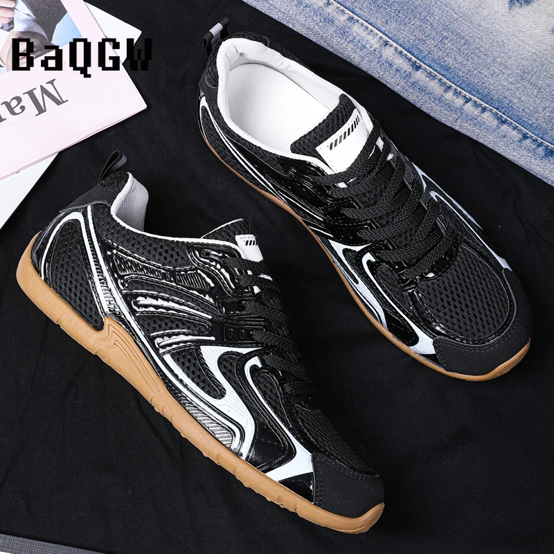 

2025 Summer Breathable Student School Casual Sneakers Men's Fashion Outdoor Running Sport Shoes Mesh Lightweight Flat Shoes