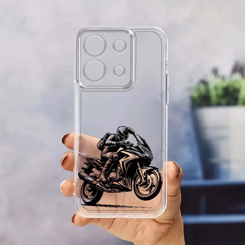 

Anime motorcycle rider Phone Case For Xiaomi Redmi 10 11 K30 K40 K50 K60 K70 Pro Prime Plus Ultra Zoom 5G TPU Transparent