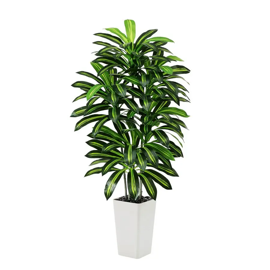 

Artificial Dracaena Tree 5FT Tall Fake Plants with White Tall Planter Artificial Plants Indoor Floor Plant in Pot Large Tropica