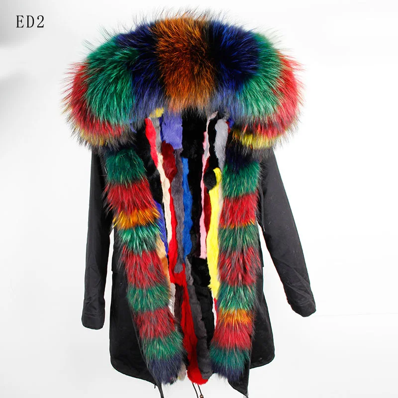

Real 2023 New Women Spring Fur Parkas Plus Size Long Sleeve Fur Hooded Detachable Real Fur Liner Coats Jackets for Women