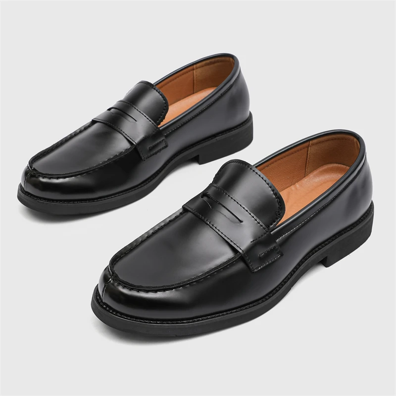Zapatos informales hechos a mano, zapatos planos sin cordones de cuero, mocasines de vestir para hombre, mocasines cómodos de lujo, zapatos de negocios para caminar para hombre