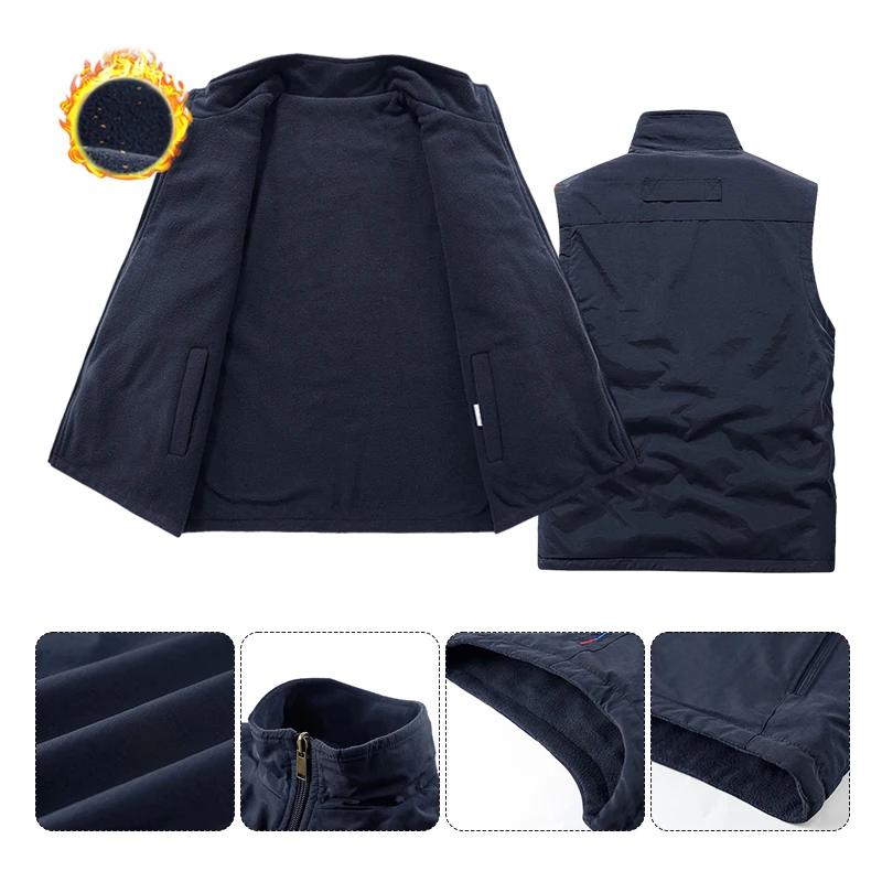 Colete aquecido casual quente masculino, roupa de caminhada ao ar livre, casaco térmico de luxo, moda masculina, casaco de inverno para pesca, tamanho grande