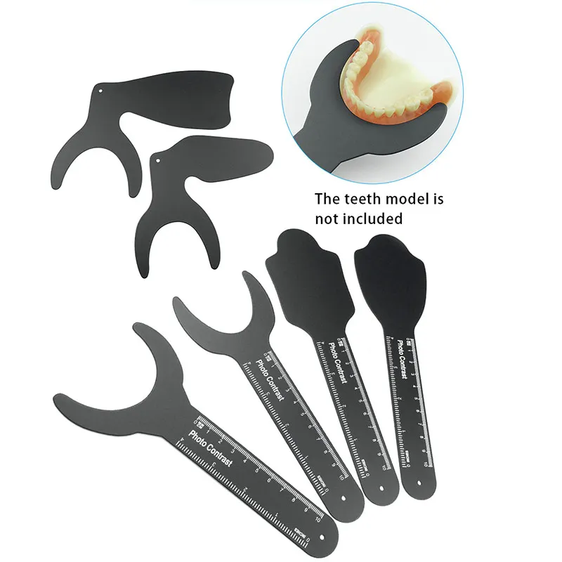 

Dental Photo Contrast Board Photography Black Background Board with Scale Mark Oral Macro Shot Plate Dentist Tools 1pcs