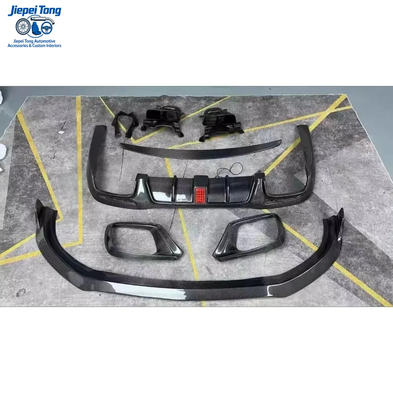 suitable for Mercedes Benz W222 To B Rabus Carbon Fiber Kit Front Bumper Exhaust Pipe Rear Lip