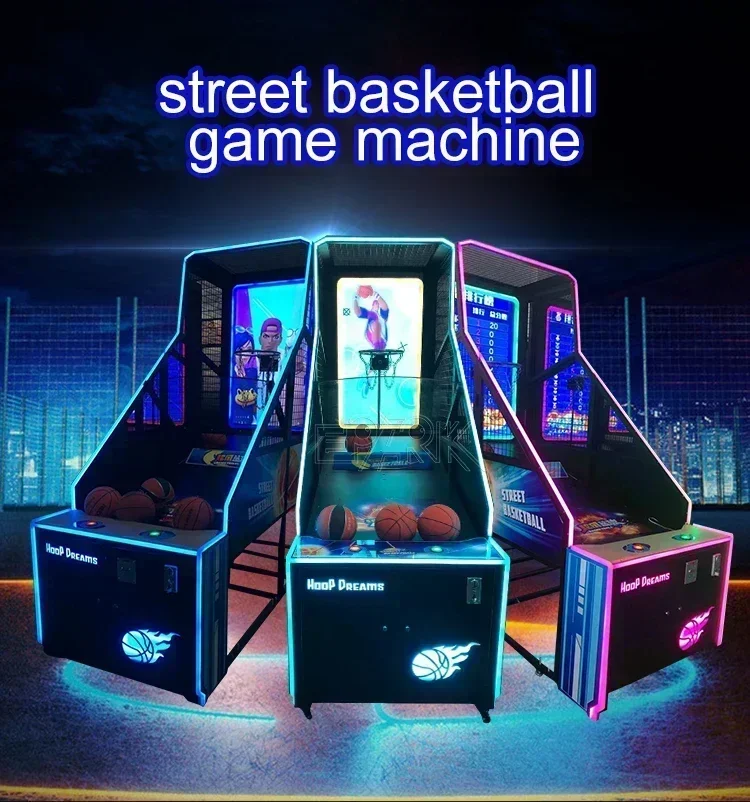 Coin Operated Street Basketball Arcade Game Machine 55 Inch Monitor 3D Screen Electronic Basketball Game Machine