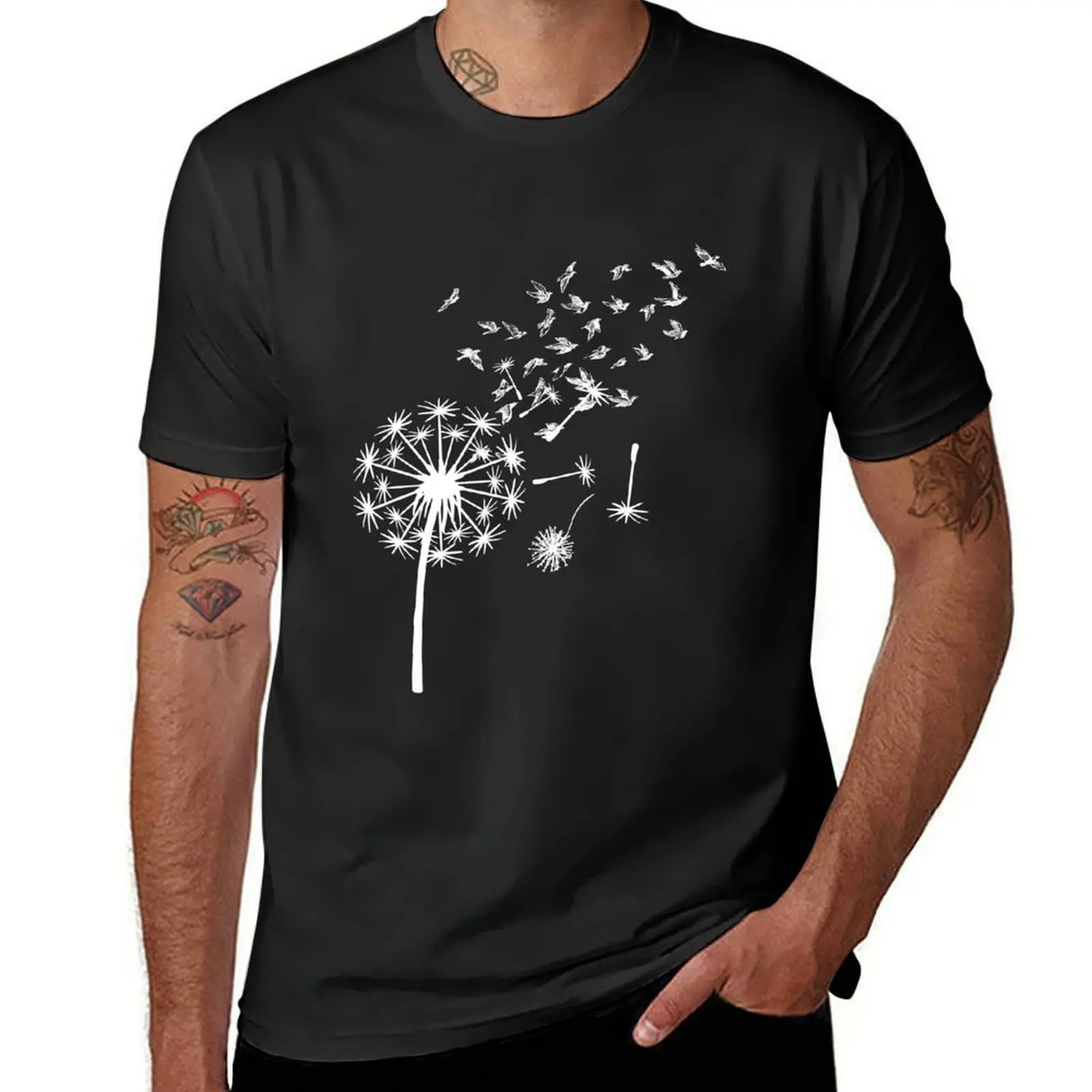 

Dandelion Flower Flying Birds T-Shirt graphics for a boy oversizeds oversized t shirt men