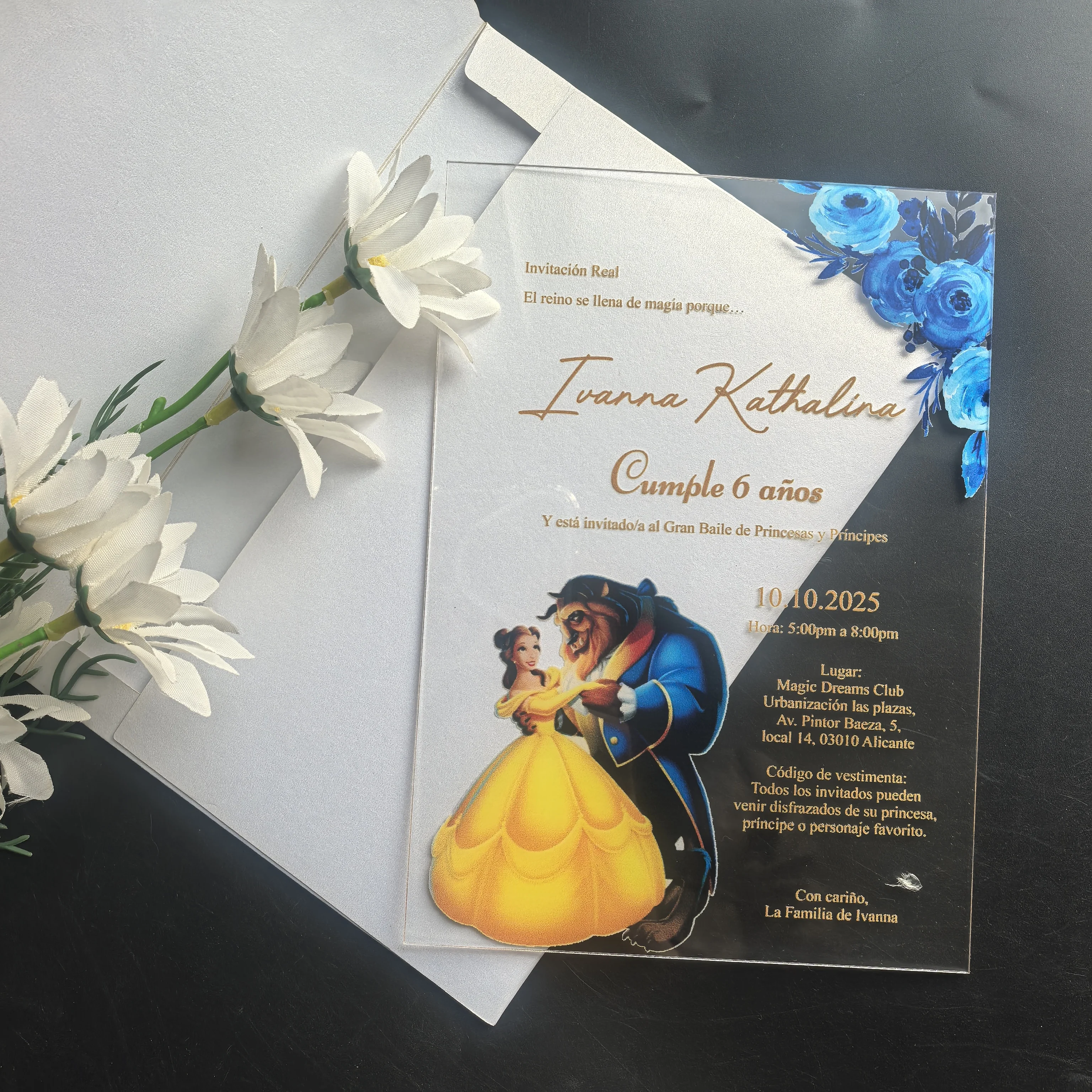 Transparentes, klares Acryl, personalisierbar, süße 15-Quinceanera-Party, ästhetische Geburtstagseinladung