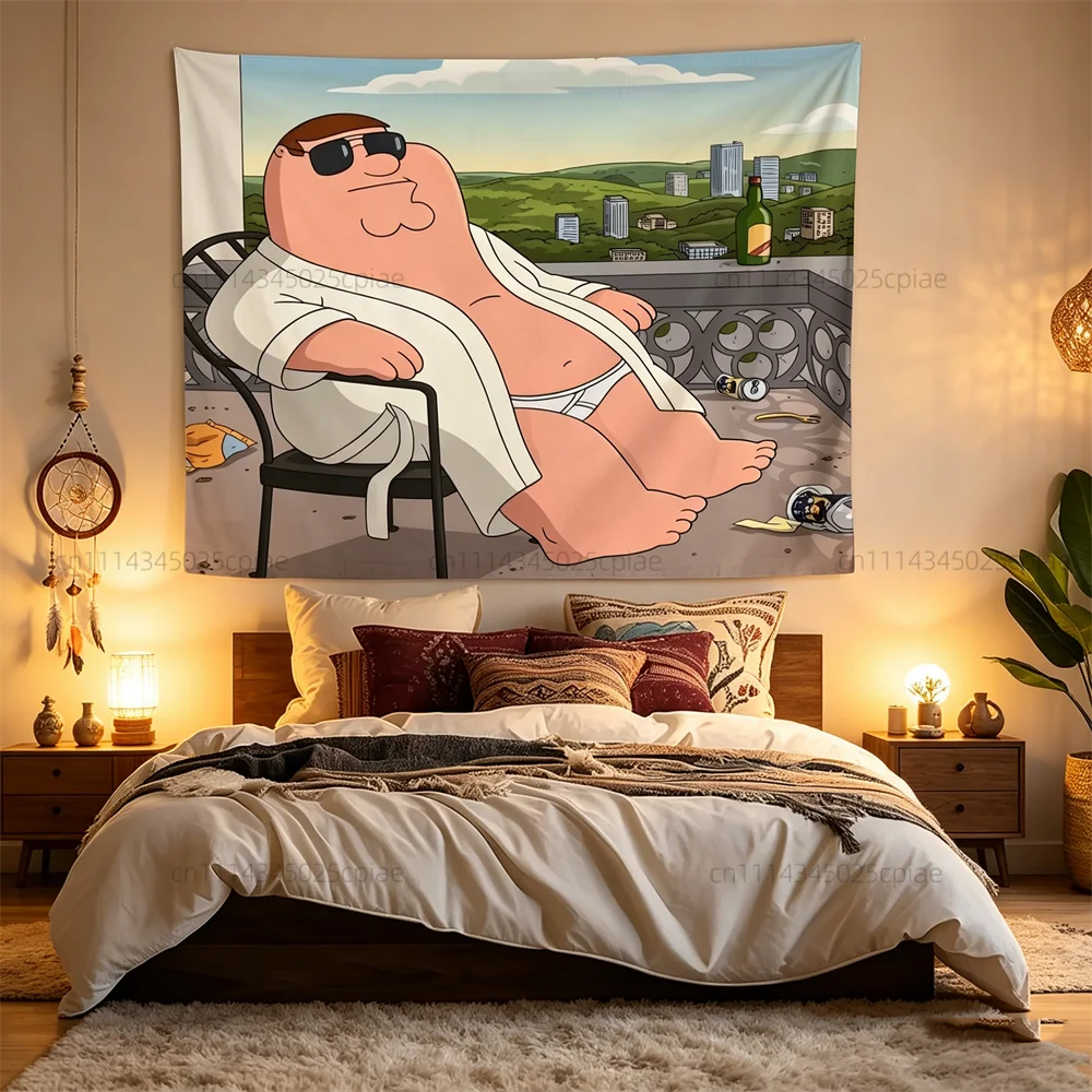 90X150CM Funny Tapestry Peter Griffin Meme Flag Wall Hanging Tapestries Room Decor Aesthetic Dormitory Background Cloth Banners