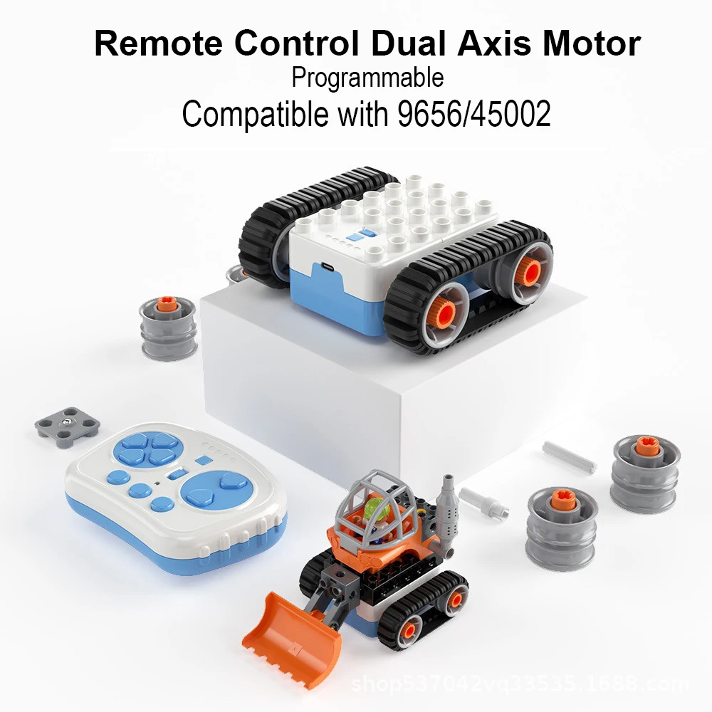 Large particle building block motor remote control three axis programming motor compatible mechanical variability engineering