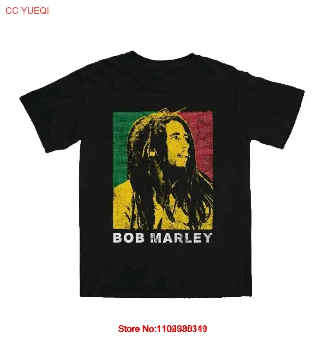 Men's Bob Marley Black Graphic T-Shirt