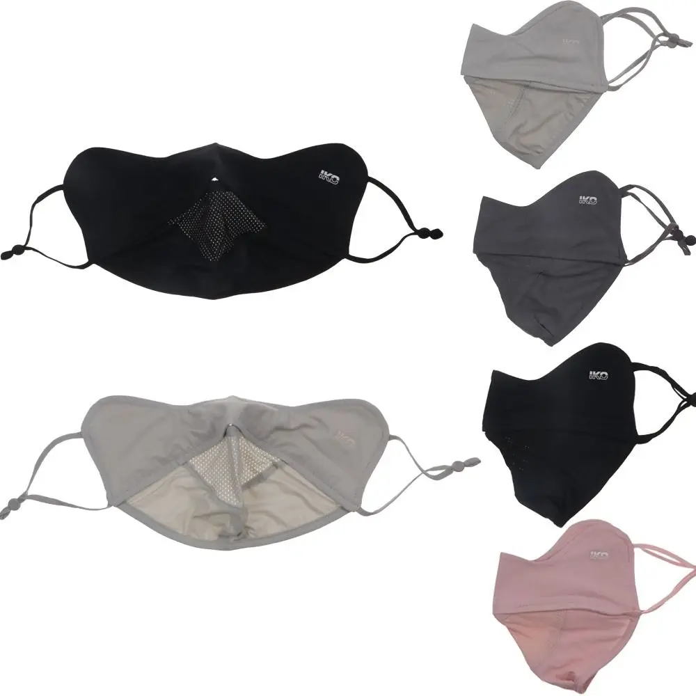 Thin UV Protection Ice Silk Face Scarf Solid Color Face Scarves Sunscreen Veil Mesh Face Mask Anti-uv Face Cover Outdoor