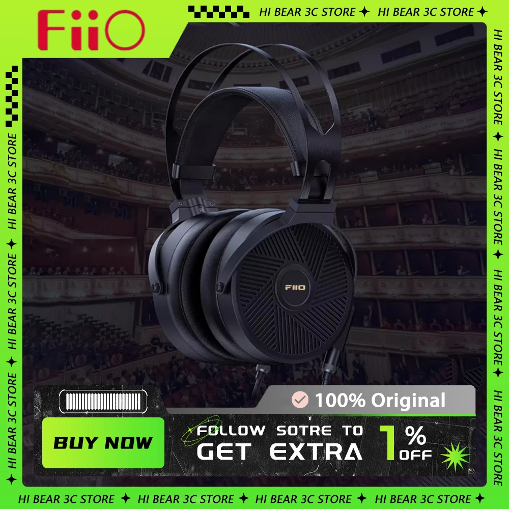 Fiio FT5 Headphones Wired Earphones Tablet Esports Headphones Lightweight Dynamic Custom Wired HiFi Headset Gaming Earphone Gift