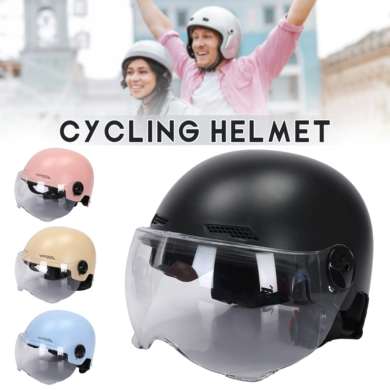 Adult Electric Motorcycle Helmet Half Helmet Scooter Motor Crash Helmet Motorcycle Bicycle Sunshade Sun Protection Summer